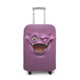 Чехол для чемодана 3D с принтом Пластилиновый смайл , 86% полиэфир, 14% спандекс | двустороннее нанесение принта, прорези для ручек и колес | Тематика изображения на принте: глаза | мульт | рожица | рот | смайл | улыбка