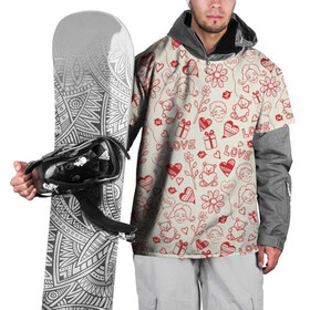 Накидка на куртку 3D с принтом Любовь , 100% полиэстер |  | Тематика изображения на принте: love | игрушки | любовь | мишка | ромашки | сердце | цветы | шарики