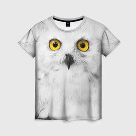 Женская футболка 3D с принтом Сова 2 , 100% полиэфир ( синтетическое хлопкоподобное полотно) | прямой крой, круглый вырез горловины, длина до линии бедер | сова