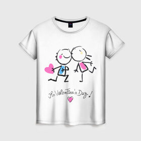 Женская футболка 3D с принтом День святого Валентина , 100% полиэфир ( синтетическое хлопкоподобное полотно) | прямой крой, круглый вырез горловины, длина до линии бедер | 