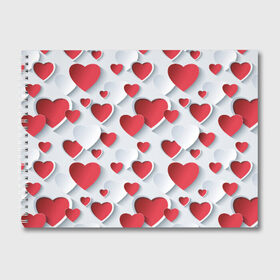 Альбом для рисования с принтом Сердца , 100% бумага
 | матовая бумага, плотность 200 мг. | день святого валентина | любовь | сердца