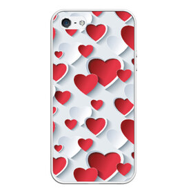 Чехол для iPhone 5/5S матовый с принтом Сердца , Силикон | Область печати: задняя сторона чехла, без боковых панелей | день святого валентина | любовь | сердца