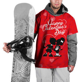 Накидка на куртку 3D с принтом Valentine`s Day , 100% полиэстер |  | valentines day | любовь | поцелуй | сердца