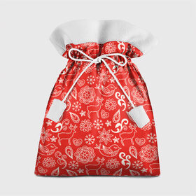 Подарочный 3D мешок с принтом Новогодний микс , 100% полиэстер | Размер: 29*39 см | Тематика изображения на принте: новый год | олени | снежинки | текстуры