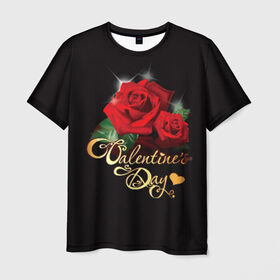 Мужская футболка 3D с принтом Valentine`s Day , 100% полиэфир | прямой крой, круглый вырез горловины, длина до линии бедер | 