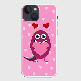 Чехол для iPhone 13 mini с принтом Чудик с сердцем ,  |  | 14 февраля | love | валентин | влюбленные | любовь | сердечко | сердце | чудик