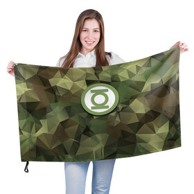 Флаг 3D с принтом Зеленый фонарь , 100% полиэстер | плотность ткани — 95 г/м2, размер — 67 х 109 см. Принт наносится с одной стороны | 