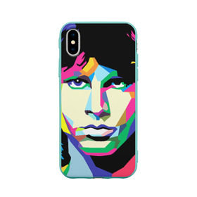 Чехол для Apple iPhone X силиконовый матовый с принтом Jim morrison , Силикон | Печать на задней стороне чехла, без боковой панели | jim morrison джим моррисон | поп арт | портрет