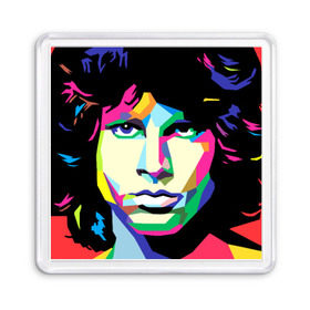 Магнит 55*55 с принтом Jim morrison , Пластик | Размер: 65*65 мм; Размер печати: 55*55 мм | jim morrison джим моррисон | поп арт | портрет