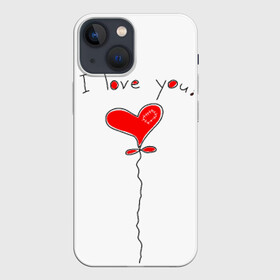 Чехол для iPhone 13 mini с принтом Я тебя люблю ,  |  | воздушный | сердце | шар | я тебя люблю