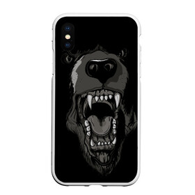 Чехол для iPhone XS Max матовый с принтом Grizzly bear , Силикон | Область печати: задняя сторона чехла, без боковых панелей | Тематика изображения на принте: bear | балалайка | водка | медведь
