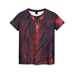 Женская футболка 3D с принтом Shadow fiend , 100% полиэфир ( синтетическое хлопкоподобное полотно) | прямой крой, круглый вырез горловины, длина до линии бедер | dota | shadow fiend | дота | сф