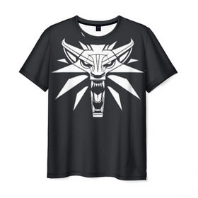 Мужская футболка 3D с принтом Witcher , 100% полиэфир | прямой крой, круглый вырез горловины, длина до линии бедер | ведьмак