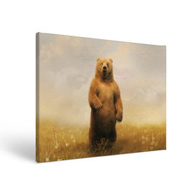 Холст прямоугольный с принтом Медведь в поле , 100% ПВХ |  | Тематика изображения на принте: bear | медведь | одуванчики | русский медведь в чистом русском поле мечта патриотаполе | сено