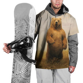 Накидка на куртку 3D с принтом Медведь в поле , 100% полиэстер |  | bear | медведь | одуванчики | русский медведь в чистом русском поле мечта патриотаполе | сено