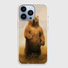 Чехол для iPhone 13 Pro с принтом Медведь в поле ,  |  | bear | медведь | одуванчики | русский медведь в чистом русском поле мечта патриотаполе | сено