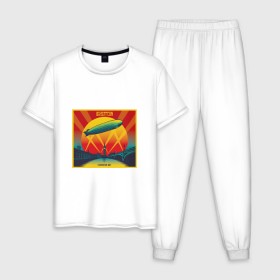 Мужская пижама хлопок с принтом Led Zeppelin , 100% хлопок | брюки и футболка прямого кроя, без карманов, на брюках мягкая резинка на поясе и по низу штанин
 | Тематика изображения на принте: led zeppelin