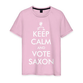 Мужская футболка хлопок с принтом Keep Calm and Vote Saxon , 100% хлопок | прямой крой, круглый вырез горловины, длина до линии бедер, слегка спущенное плечо. | and | bad | calm | doctor | keep | make | saxon | souffles | tardis | tennant | vote | who | wolf | доктор | кто | смит | тардис | теннант