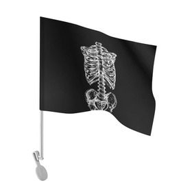 Флаг для автомобиля с принтом Скелет , 100% полиэстер | Размер: 30*21 см | скелет