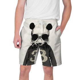 Мужские шорты 3D с принтом Панда ,  полиэстер 100% | прямой крой, два кармана без застежек по бокам. Мягкая трикотажная резинка на поясе, внутри которой широкие завязки. Длина чуть выше колен | панда
