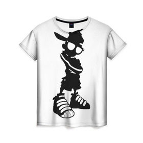 Женская футболка 3D с принтом Пацанчик , 100% полиэфир ( синтетическое хлопкоподобное полотно) | прямой крой, круглый вырез горловины, длина до линии бедер | кепка | крутой | очки | парень | пацан | силуэт | хип | хоп