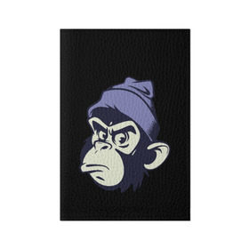 Обложка для паспорта матовая кожа с принтом Обезьяна в шапке , натуральная матовая кожа | размер 19,3 х 13,7 см; прозрачные пластиковые крепления | мода | обезьяна | хипстер | шапка