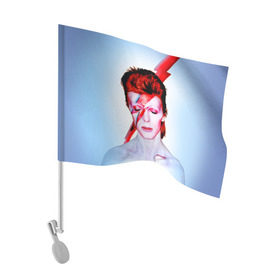 Флаг для автомобиля с принтом Aladdin sane , 100% полиэстер | Размер: 30*21 см | aladdin sane | bowie | david | боуи | дэвид | музыкант | певец | рок