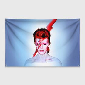 Флаг-баннер с принтом Aladdin sane , 100% полиэстер | размер 67 х 109 см, плотность ткани — 95 г/м2; по краям флага есть четыре люверса для крепления | aladdin sane | bowie | david | боуи | дэвид | музыкант | певец | рок