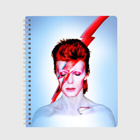 Тетрадь с принтом Aladdin sane , 100% бумага | 48 листов, плотность листов — 60 г/м2, плотность картонной обложки — 250 г/м2. Листы скреплены сбоку удобной пружинной спиралью. Уголки страниц и обложки скругленные. Цвет линий — светло-серый
 | aladdin sane | bowie | david | боуи | дэвид | музыкант | певец | рок