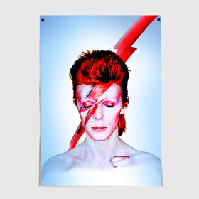 Постер с принтом Aladdin sane , 100% бумага
 | бумага, плотность 150 мг. Матовая, но за счет высокого коэффициента гладкости имеет небольшой блеск и дает на свету блики, но в отличии от глянцевой бумаги не покрыта лаком | Тематика изображения на принте: aladdin sane | bowie | david | боуи | дэвид | музыкант | певец | рок