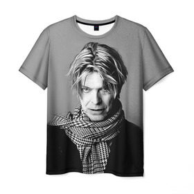 Мужская футболка 3D с принтом Дэвид Боуи , 100% полиэфир | прямой крой, круглый вырез горловины, длина до линии бедер | bowie | david | боуи | дэвид | музыкант | певец | рок