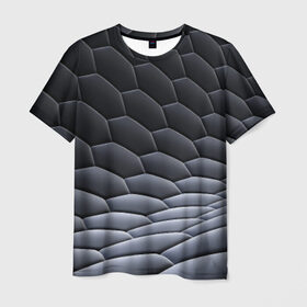 Мужская футболка 3D с принтом 3Д абстракция , 100% полиэфир | прямой крой, круглый вырез горловины, длина до линии бедер | абстракция | нейтральный рисунок на все случаи жизни.3d | пчёлы | соты | текстура