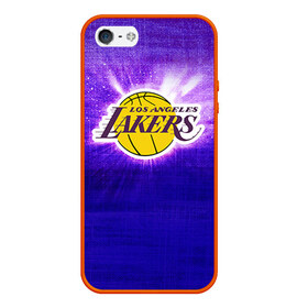 Чехол для iPhone 5/5S матовый с принтом Los Angeles Lakers , Силикон | Область печати: задняя сторона чехла, без боковых панелей | basketball | la | lakers | los angeles | nba | баскет | баскетбол | баскетбольный | лейкерс | нба | спорт