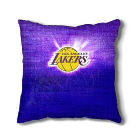 Подушка 3D с принтом Los Angeles Lakers , наволочка – 100% полиэстер, наполнитель – холлофайбер (легкий наполнитель, не вызывает аллергию). | состоит из подушки и наволочки. Наволочка на молнии, легко снимается для стирки | Тематика изображения на принте: basketball | la | lakers | los angeles | nba | баскет | баскетбол | баскетбольный | лейкерс | нба | спорт