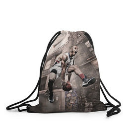 Рюкзак-мешок 3D с принтом Баскетбол город , 100% полиэстер | плотность ткани — 200 г/м2, размер — 35 х 45 см; лямки — толстые шнурки, застежка на шнуровке, без карманов и подкладки | Тематика изображения на принте: basketball | nba | баскетбольный | нба