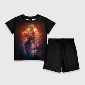 Детский костюм с шортами 3D с принтом Баскетболист ,  |  | basketball | nba | баскет | баскетбол | баскетбольный | нба | спорт