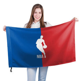 Флаг 3D с принтом Эмблема NBA , 100% полиэстер | плотность ткани — 95 г/м2, размер — 67 х 109 см. Принт наносится с одной стороны | Тематика изображения на принте: basketball | nba | баскет | баскетбол | баскетбольный | нба | спорт | эмблема