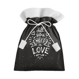 Подарочный 3D мешок с принтом Любовь надпись , 100% полиэстер | Размер: 29*39 см | Тематика изображения на принте: 14 февраля | love | влюбленный | день святого валентина | любовь | милый | романтика | сердце