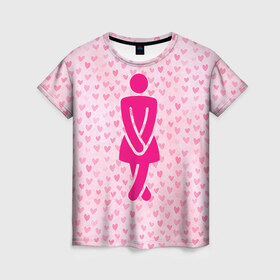 Женская футболка 3D с принтом Желание женщины , 100% полиэфир ( синтетическое хлопкоподобное полотно) | прямой крой, круглый вырез горловины, длина до линии бедер | 14 февраля | влюбленные | день святого валентина | любимый | любовь | парные | половинка