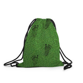 Рюкзак-мешок 3D с принтом Следы на траве , 100% полиэстер | плотность ткани — 200 г/м2, размер — 35 х 45 см; лямки — толстые шнурки, застежка на шнуровке, без карманов и подкладки | следы | текстуры