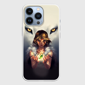Чехол для iPhone 13 Pro с принтом Мононоке и глаза ,  |  | Тематика изображения на принте: волк | классика | лес | мононоке | фэнтези | хидео | хит