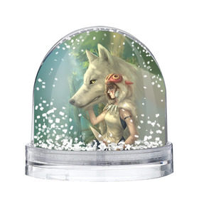 Снежный шар с принтом Принцесса и волк , Пластик | Изображение внутри шара печатается на глянцевой фотобумаге с двух сторон | волк | классика | лес | мононоке | фэнтези | хидео | хит