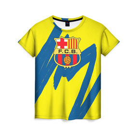 Женская футболка 3D с принтом Барселона , 100% полиэфир ( синтетическое хлопкоподобное полотно) | прямой крой, круглый вырез горловины, длина до линии бедер | barcelona | fcb | барса | барселона | футбол