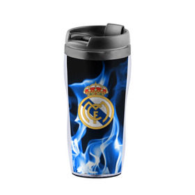 Термокружка-непроливайка с принтом Real Madrid , внутренняя часть — пищевой пластик, наружная часть — прозрачный пластик, между ними — полиграфическая вставка с рисунком | объем — 350 мл, герметичная крышка | madrid | real | мадрид | реал | футбол