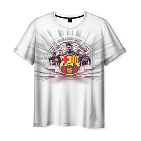 Мужская футболка 3D с принтом Барселона 1 , 100% полиэфир | прямой крой, круглый вырез горловины, длина до линии бедер | Тематика изображения на принте: barcelona | fcb | барса | барселона | футбол