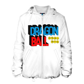 Мужская куртка 3D с принтом Dragon Ball Logo , ткань верха — 100% полиэстер, подклад — флис | прямой крой, подол и капюшон оформлены резинкой с фиксаторами, два кармана без застежек по бокам, один большой потайной карман на груди. Карман на груди застегивается на липучку | болл | драгон | лого | логотип