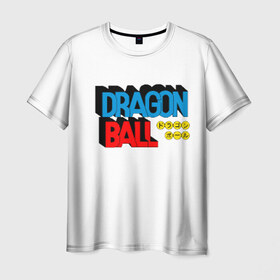 Мужская футболка 3D с принтом Dragon Ball Logo , 100% полиэфир | прямой крой, круглый вырез горловины, длина до линии бедер | болл | драгон | лого | логотип