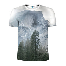 Мужская футболка 3D спортивная с принтом лес , 100% полиэстер с улучшенными характеристиками | приталенный силуэт, круглая горловина, широкие плечи, сужается к линии бедра | Тематика изображения на принте: лес | мгла | мрачность | темнота | туман
