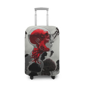 Чехол для чемодана 3D с принтом Человеко-Медуза , 86% полиэфир, 14% спандекс | двустороннее нанесение принта, прорези для ручек и колес | амфибия | медуза | море | океан | подводный мир | человек амфибия