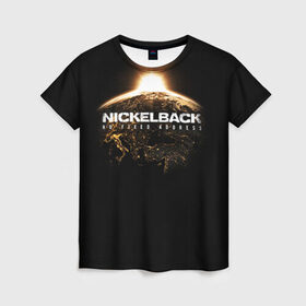 Женская футболка 3D с принтом Nickelback , 100% полиэфир ( синтетическое хлопкоподобное полотно) | прямой крой, круглый вырез горловины, длина до линии бедер | nickelback | группа | никельбэк | рок